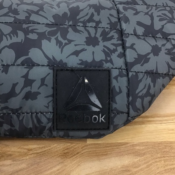 Reebok banana bag black grey travel bag ajustable strap one size floral - Picture 2 of 11